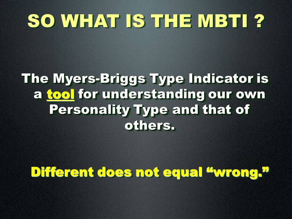 Myers briggs paper tool